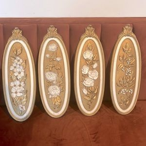 Vintage MCM Set of Four Seasons 1974 Wall Plaques